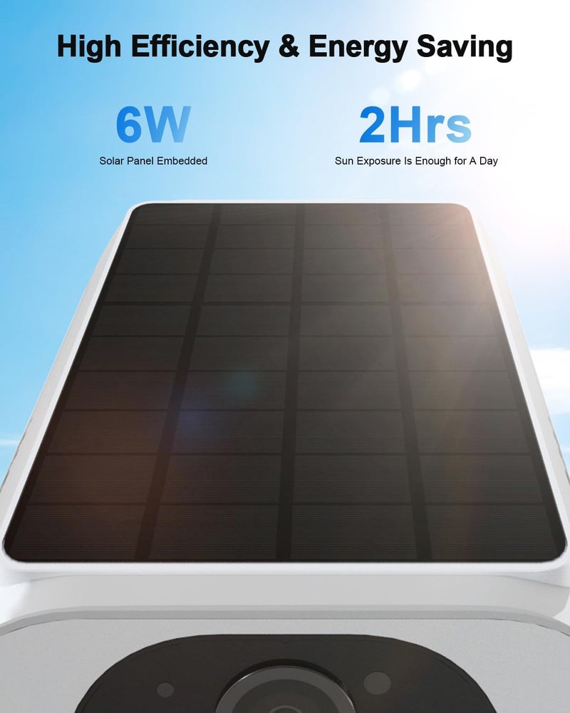 ANRAN 2K Solar Security Cameras Wireless Outdoor, 2.4Ghz WiFi Surveillance Outdoor Camera for Home Security with Embedded Solar Panel, Color Night Vision, 2-Way Talk, IP67 Waterproof, Work with Alexa - Image 5
